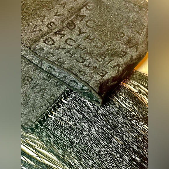Givenchy Accessories - NEW Givenchy Silk Logo-Jacquard Fringe Scarf Made in Italy